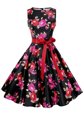 Fashion Multi-color Zipper Scoop Sashes|ribbons and Pattern Prom Gown Chiffon Sleeveless