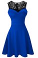 Enchanting Scoop Sleeveless Zipper Prom Dresses Royal Blue Satin