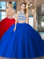 Dazzling Scoop Sleeveless Beading and Pick Ups Backless 15th Birthday Dress
