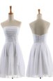 Super Strapless Sleeveless Zipper Prom Homecoming Dress White Chiffon