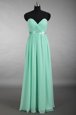 Lovely Floor Length A-line Sleeveless Apple Green Prom Evening Gown Zipper