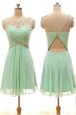 New Style Bateau Sleeveless Chiffon Homecoming Party Dress Beading Zipper