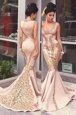 Chic Mermaid Pink Zipper Scoop Beading and Appliques Homecoming Dress Elastic Woven Satin Sleeveless Sweep Train