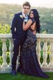 Glorious Mermaid Zipper Homecoming Dress Black and In for Prom and Party with Lace Sweep Train