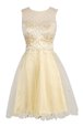 Shining Scoop Sleeveless Organza Prom Evening Gown Sequins Zipper