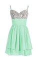 Noble Beading and Ruching Cocktail Dress Apple Green Zipper Sleeveless Mini Length