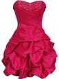 Superior Hot Pink Sleeveless Ruching Mini Length