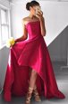 Clearance Fuchsia Dress for Prom Prom and Party and For with Pleated Strapless Sleeveless Zipper