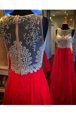 New Style Column/Sheath Prom Dresses Red Scoop Chiffon Sleeveless Floor Length Zipper