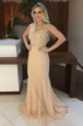 Colorful Scoop Champagne Mermaid Beading Mother Of The Bride Dress Backless Chiffon Sleeveless