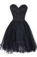 Sleeveless Criss Cross Knee Length Sequins Homecoming Dress
