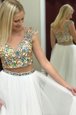 Fitting Peach Sleeveless Appliques Knee Length Prom Evening Gown