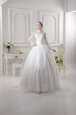 Zipper Wedding Dresses White and In for Wedding Party with Lace Sweep Train