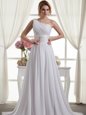 Sleeveless Tulle Floor Length Zipper Wedding Gowns in White for with Beading and Ruffles