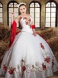Admirable White Quinceanera Dresses Military Ball and Sweet 16 and Quinceanera and For with Beading and Embroidery One Shoulder Sleeveless Lace Up