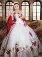 Admirable White Quinceanera Dresses Military Ball and Sweet 16 and Quinceanera and For with Beading and Embroidery One Shoulder Sleeveless Lace Up