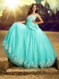 Custom Fit Tulle Sleeveless Floor Length Quinceanera Gown and Beading and Lace and Bowknot