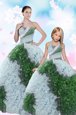 Sequins Pick Ups Multi-color Sleeveless Taffeta Lace Up 15 Quinceanera Dress for Military Ball and Sweet 16 and Quinceanera