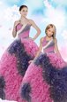 Simple Multi-color Ball Gowns Taffeta Sweetheart Sleeveless Sequins and Pick Ups Floor Length Lace Up Sweet 16 Dress