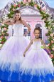Smart Sleeveless Floor Length Beading Lace Up 15 Quinceanera Dress with Multi-color