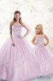 Dynamic Lilac Sweetheart Neckline Beading Quinceanera Dresses Sleeveless Lace Up