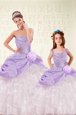 Modern Floor Length Multi-color Sweet 16 Quinceanera Dress Organza Sleeveless Beading and Ruffles and Sequins