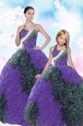 Sequins Pick Ups Ball Gowns Ball Gown Prom Dress Multi-color Sweetheart Taffeta Sleeveless Floor Length Lace Up