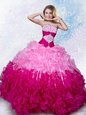 Sophisticated Multi-color Strapless Neckline Beading Quinceanera Dress Sleeveless Lace Up