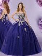 Attractive Tulle Sleeveless Floor Length Quinceanera Dress and Beading