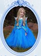 Exceptional Scoop Baby Blue Ball Gowns Beading and Embroidery Flower Girl Dresses Side Zipper Tulle Long Sleeves Floor Length