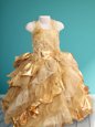 Straps Sleeveless Ruffles and Sequins and Hand Made Flower Lace Up Flower Girl Dress