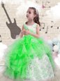 Super Little Girls Pageant Gowns Party and Wedding Party and For with Beading and Ruffles Bateau Sleeveless Lace Up
