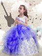 Hot Selling Halter Top Sleeveless Beading and Ruffles Lace Up Kids Pageant Dress