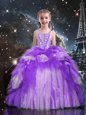 One Shoulder Lace Up Embroidery and Ruffles Little Girl Pageant Dress Sleeveless
