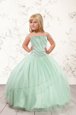 New Arrival Apple Green Sleeveless Beading Floor Length Little Girls Pageant Dress