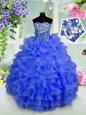 Cute Sleeveless Ruffled Layers and Sequins Lace Up Little Girl Pageant Gowns