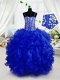 Stunning Sequins Floor Length Ball Gowns Sleeveless Multi-color Little Girls Pageant Dress Wholesale Lace Up