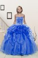 Sleeveless Beading and Pick Ups Lace Up Pageant Gowns For Girls