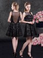 Fine Bateau Sleeveless Lace Cocktail Dresses Lace Side Zipper