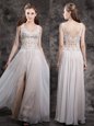 Free and Easy Straps Champagne Sleeveless Chiffon Zipper Going Out Dresses for Prom