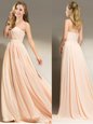 Peach Sweetheart Neckline Belt Homecoming Gowns Sleeveless Clasp Handle