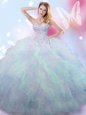 Multi-color Quinceanera Gowns Military Ball and Sweet 16 and Quinceanera and For with Beading Sweetheart Sleeveless Lace Up