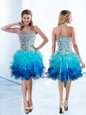 Knee Length A-line Sleeveless Multi-color Homecoming Dress Lace Up