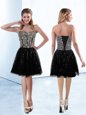 Unique Black Homecoming Dress Prom and Party and For with Sequins Sweetheart Sleeveless Lace Up