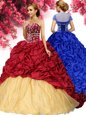 High End Wine Red Sweetheart Lace Up Pick Ups 15 Quinceanera Dress Brush Train Sleeveless