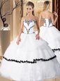 Fitting Sleeveless Lace Up Floor Length Beading and Embroidery Sweet 16 Quinceanera Dress