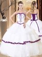 Custom Fit Sleeveless Embroidery Lace Up Quinceanera Gowns