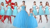 Extravagant Baby Blue Sleeveless Floor Length Beading Lace Up Quinceanera Dress