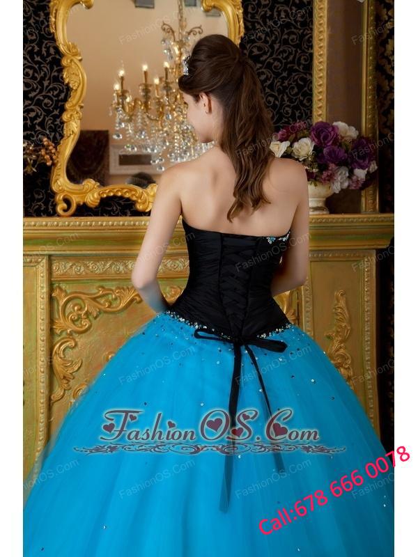 Exquisite Teal Quinceanera Dress Sweetheart Beading Tulle Ball Gown