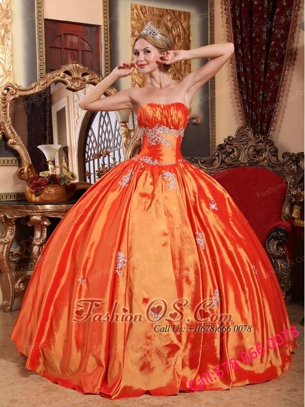 red orange gown